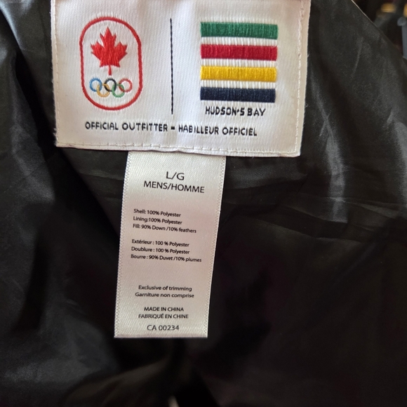 Hudson's Bay Red Olympic Down Canada Men's Puffer Vest Size L - Picture 7 of 9
